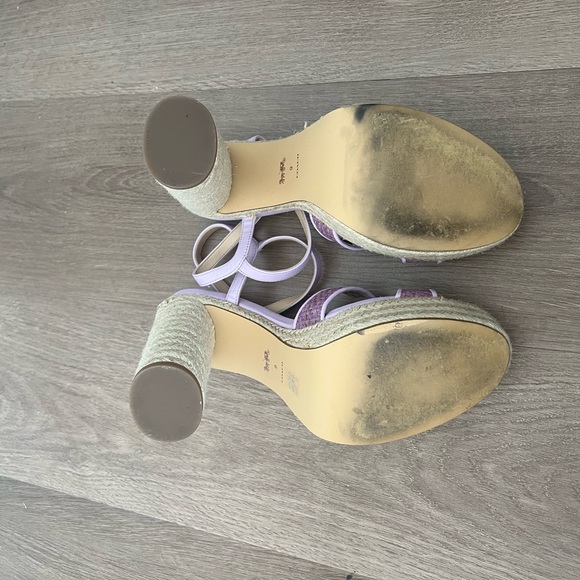 Coach Talina Platform Espadrille Violet Raffia Sandals Shoes Size 9 - Picture 7 of 8